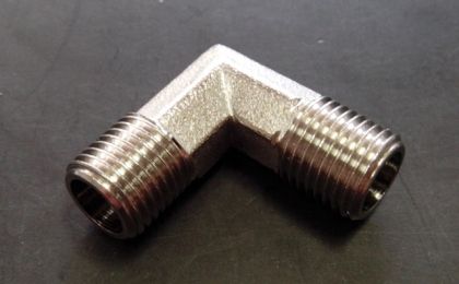 Equal Elbow Brass Fitting 1/4"M- 1/4"M, 9100886