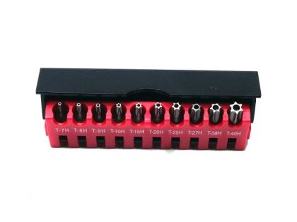 10 pcs 1/4" Star tamperproof bit set, Pard 2104Т