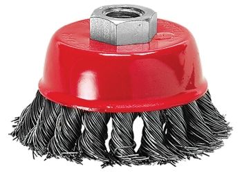 4" (100 mm) Wire brush for angle grinder, twisted metal wire