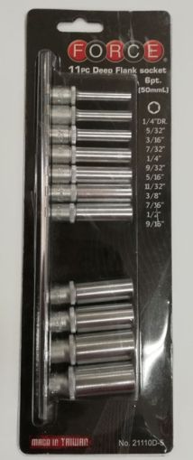 11 τεμ. 1/4"Dr, 6-γωνη, με βαθιά υποδοχή (SAE), 21110D-5