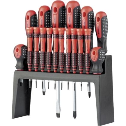 18 pcs FUSION Screwdriver set on handling shelf, 114529