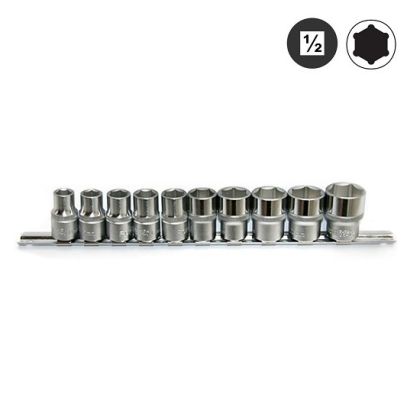 10 pcs 1/2"Dr. 6-pt Flank socket set (SAE)  4106S