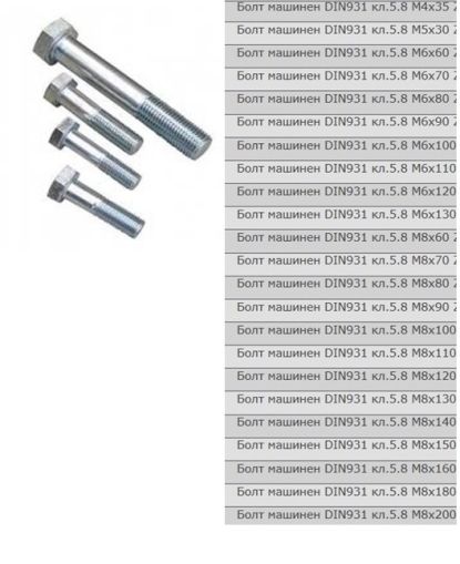 Болт с шестограмна глава DIN 931/933