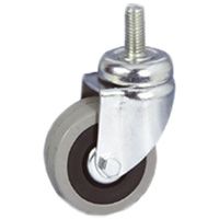  Rubber wheel, polyamide centre with threadguards, swivel bracket with stem, 376101АЕ