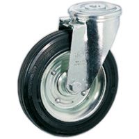 Τροχός κατασκευασμένος από τυπικό μαύρο καουτσούκ και γαλβανισμένη ατσάλινη ζάντα, με περιστρεφόμενη πλάκα, 537711