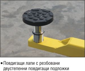 4 ton 3 Phase Solid Negel Jack Electro-hydraulic 2-post lift, floor plate + 4*100 mm Adapters