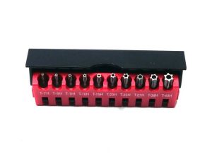 10 pcs 1/4" Star tamperproof bit set, Pard 2104Т