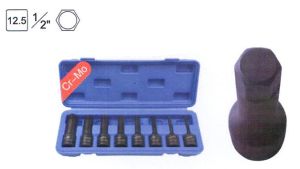8 pcs 1/2"Dr. Impact hex bits socket (one piece), 30008B