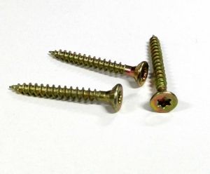 Βίδα μοριοσανίδων, επιχρυσωμένη με κίτρινο ψευδάργυρο, κεφαλή TORX