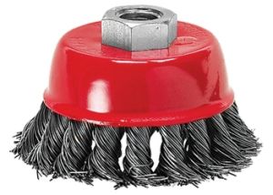 4" (100 mm) Wire brush for angle grinder, twisted metal wire