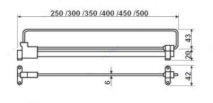 Furniture telescopic hanger TH001 - 250mm Chrome