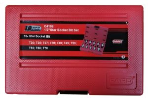 Σετ μύτες καρυδάκια αστέρα 10 τεμ. 1/2", C4102