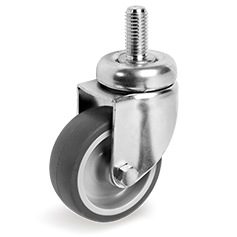 Ø50 Thermoplastic rubber wheel, polypropylene centre, swivel bracket withstem 386201