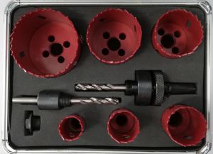 Σετ πριονιών οπών 9 τεμαχίων Bi-metal 22-64mm σε αλουμινένια θήκη