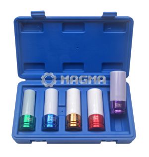5 pcs 1/2" Dr. Rim Protective wheel nut socket set, 50473
