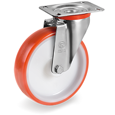 100mm Injection polyurethane wheel, Polyammide 6 centre,604202