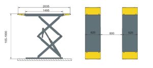 3.5т Нископрофилен ножичен подемник 305LP
