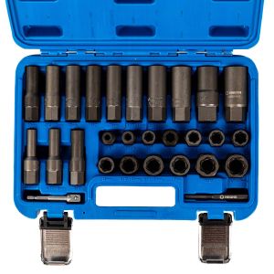 18 Pcs 1/4″ Drive Impact Twist Spiral Extractor Socket Set for Damaged Bolts & Nuts – MG51489