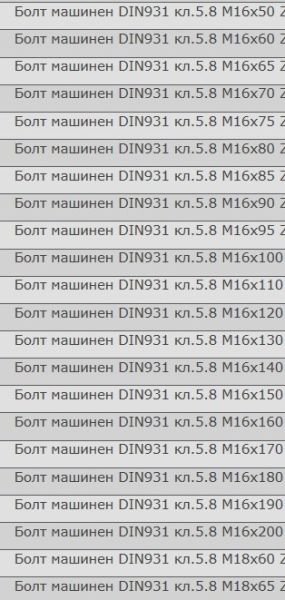 Болт с шестограмна глава DIN 931/933