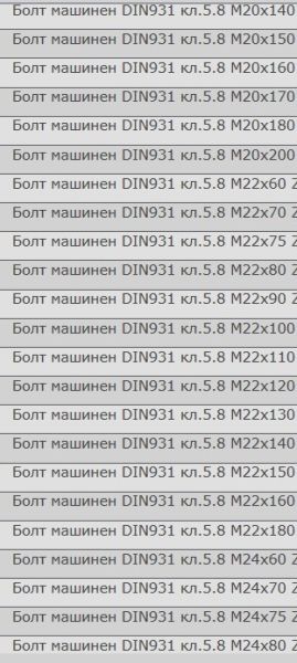 Болт с шестограмна глава DIN 931/933