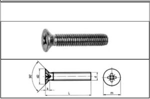 DIN 965 – Cross Recessed Countersunk Head Screws (Machine Screws)